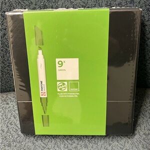 Talens Pantone Dual Tip Marker Set of 9, Green - New In Box